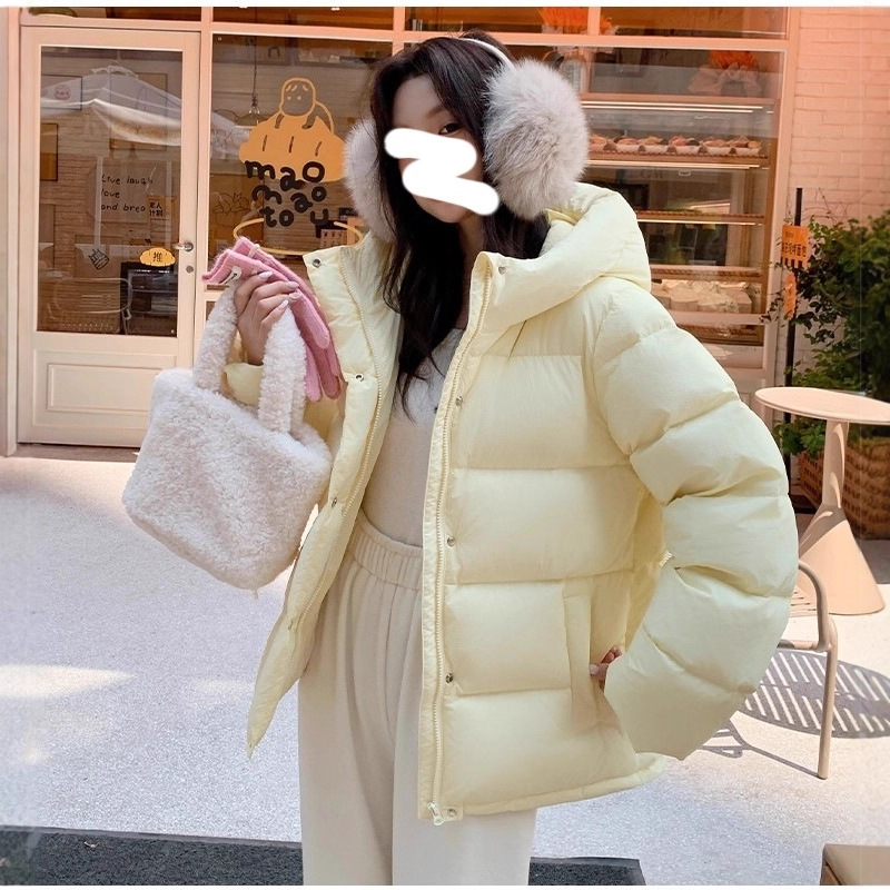 MJ1071  95绒短款连帽羽绒服杜邦面料冬季加厚保暖外套爆面包服