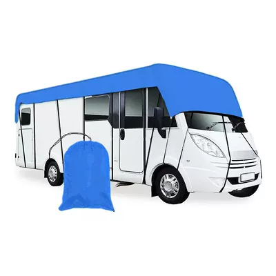 Premium RV Cover 210D Thickened Oxford Fabric RV Roof Sunscreen Cover Waterproof and Hail-Proof Sunshade Protective Car Cover (Car clothing) - 53m-blue