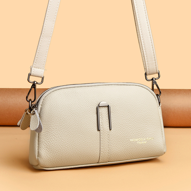 Retro Genuine Leather Small Square Bag Winter Edition Women's Crossbody Bag Simple Versatile Shoulder Bag Luxury Crossbody Bag - Thumbnail 3