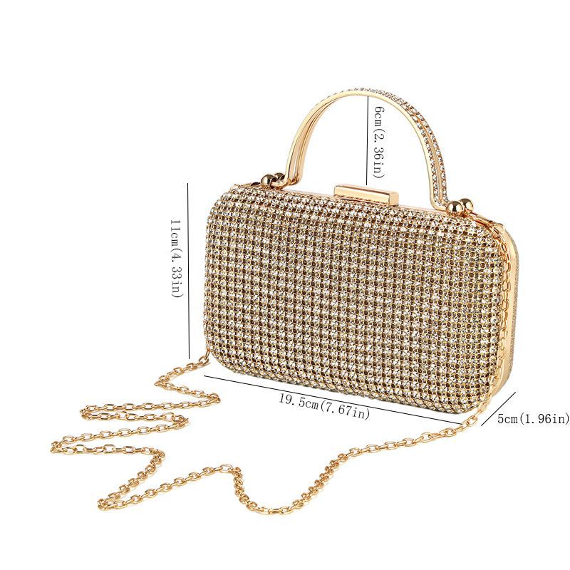 Modische quadratische Metallbox für Damen, Party, Abschlussball, Abendtasche_voghion.com