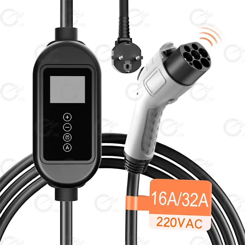 国标便携式充电枪国标32A便携式随车充汽车便携式随车跨境专供