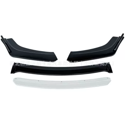 Universal Three-Section Front Splitter for Other Car Modifications - bright-black-white