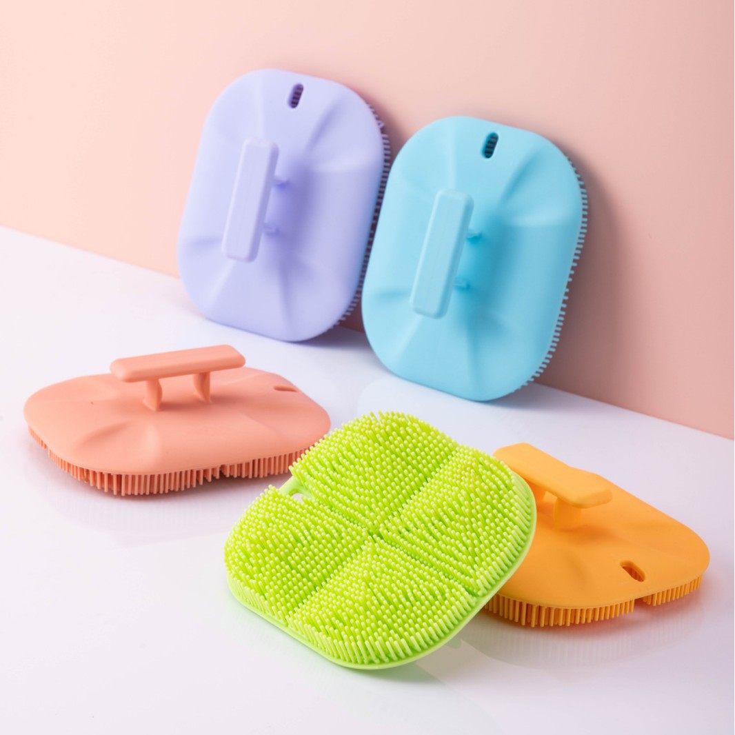 Cepillo de baño de silicona, cepillo de ducha de gel de silicona, cepillo de ducha de espalda, cepillo de limpieza de baño, cepillo de lavado de cabello de doble cara, masaje antiprurito