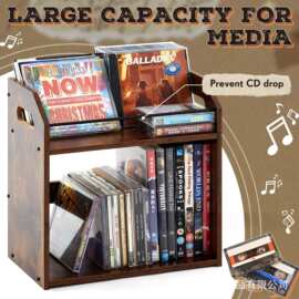 木质CD唱片收纳盒可手提家用影片磁带DVD整理收纳木盒书籍陈列架