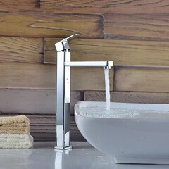 Black four-way cold and hot bathroom sink faucet for home use, single hole sink faucet with basin