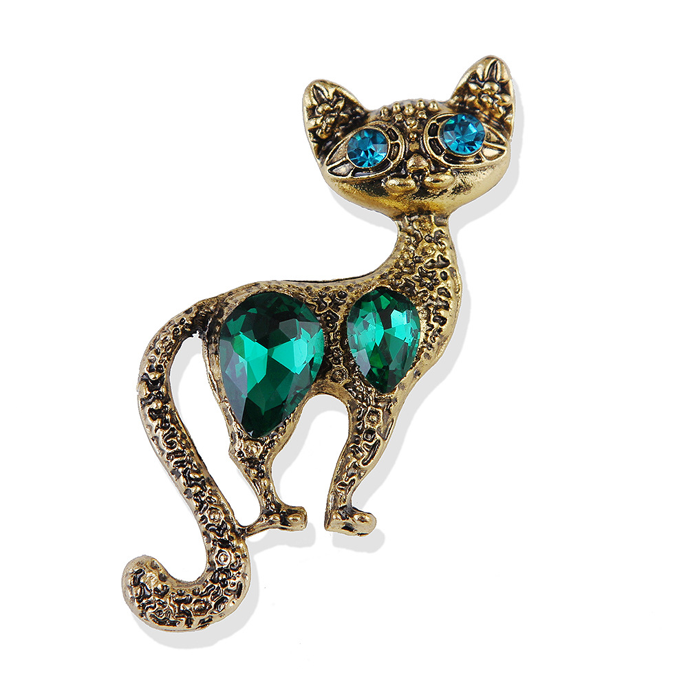 Retro Simple Kitten Brooch Personalized Animal Pin Fashion European and American Second hand Cat Corsage Accessories for Women_voghion.com