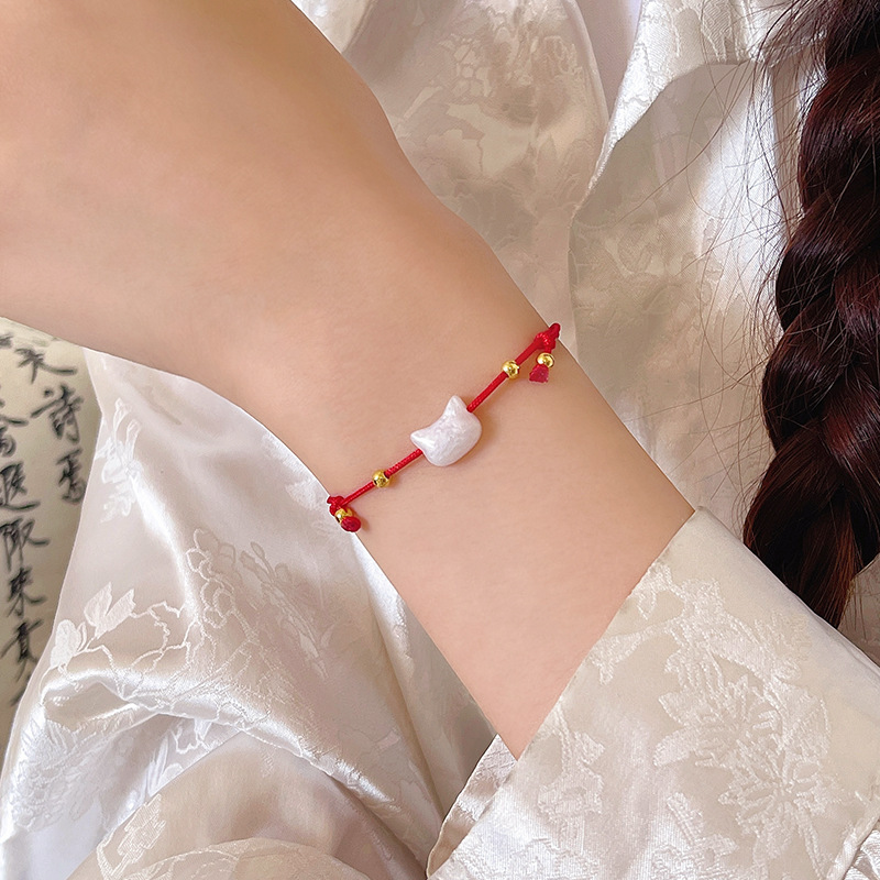 F45 빨간 밧줄 고양이 팔찌