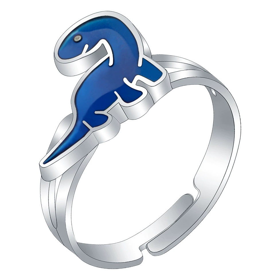 Фабричное трансграничное модное женское кольцо с нишевым дизайном, простое детское кольцо с мультяшной принцессой, милое животное, меняющее температуру