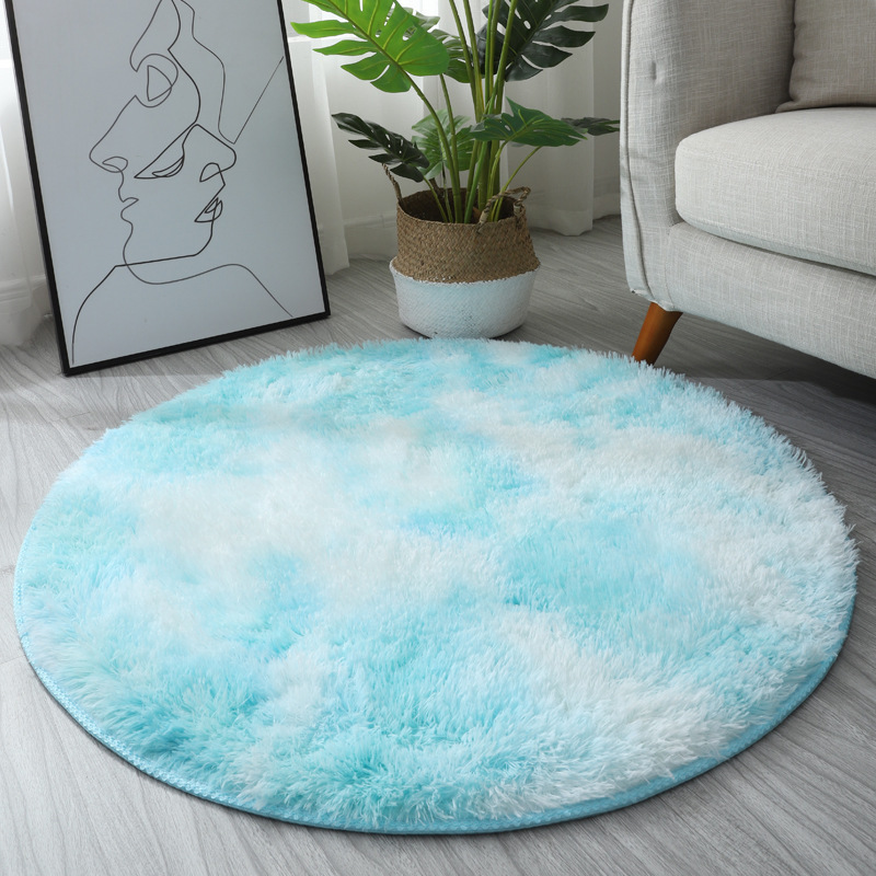 Alfombra Redonda con Degradado Tie-Dye Estilo INS para Sala de Estar, Dormitorio, Sofá, Cabecera, Ventanal y Felpudo, Suministrada por el Fabricante image 7