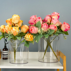 Acrylic transparent flower bucket, flower shop deep water plastic flowers French large factory wholesale flower bucket for home use