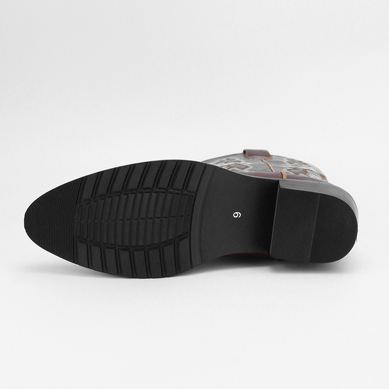 Stivali da cowboy western a punta multicolori alti fino alla coscia, ricamati, da uomo_voghion.com