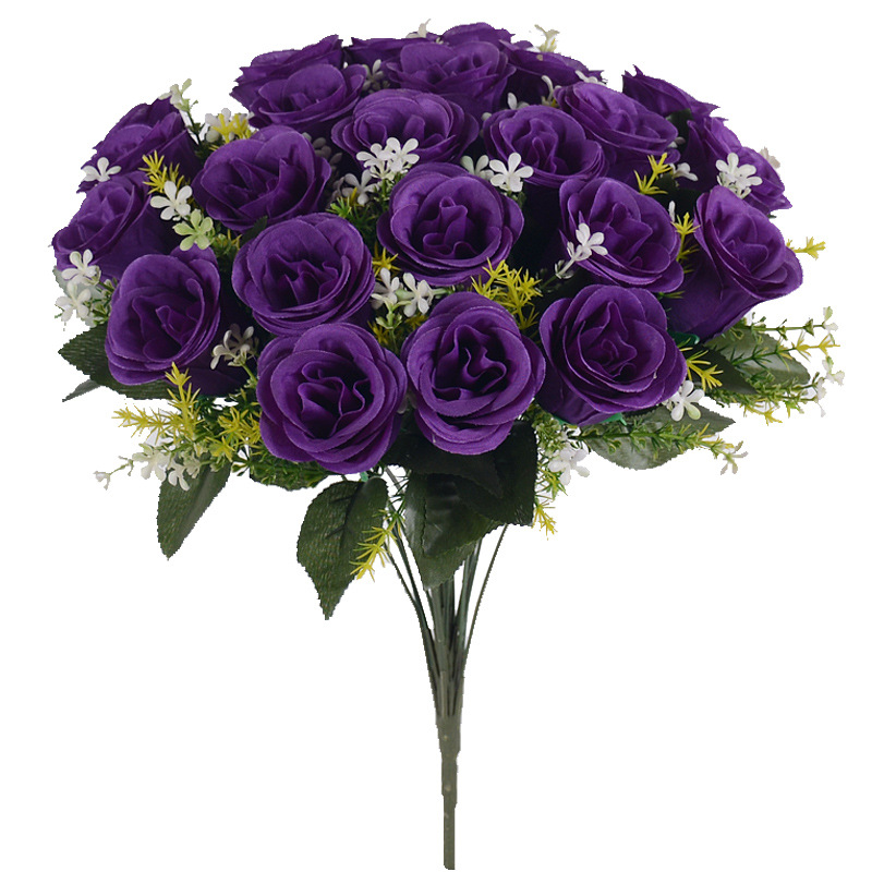 Ramos de rosas artificiales de seda (flores secas), para decoración de bodas (sendero), hogar, mesas o centros de mesa.