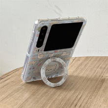 苹果猫咪适用华为PuraX手机壳折叠屏mateX5防摔翻盖卡通可爱支架