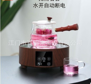 Wood Grain Iron Pot Electric Ceramic Stove Tea Stove Glass Pot Tea Maker Mini Kung Fu Tea Set Electric Ceramic Stove Tea Maker