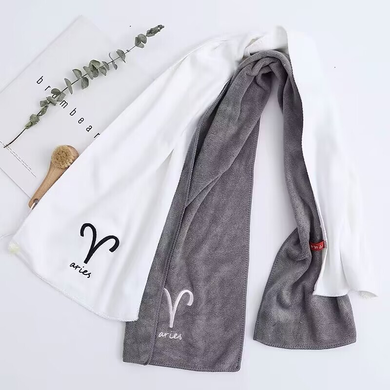 Quick-drying 12 constellation sports towel basketball tennis yoga running gym lengthened sweat-absorbing towel activity gift