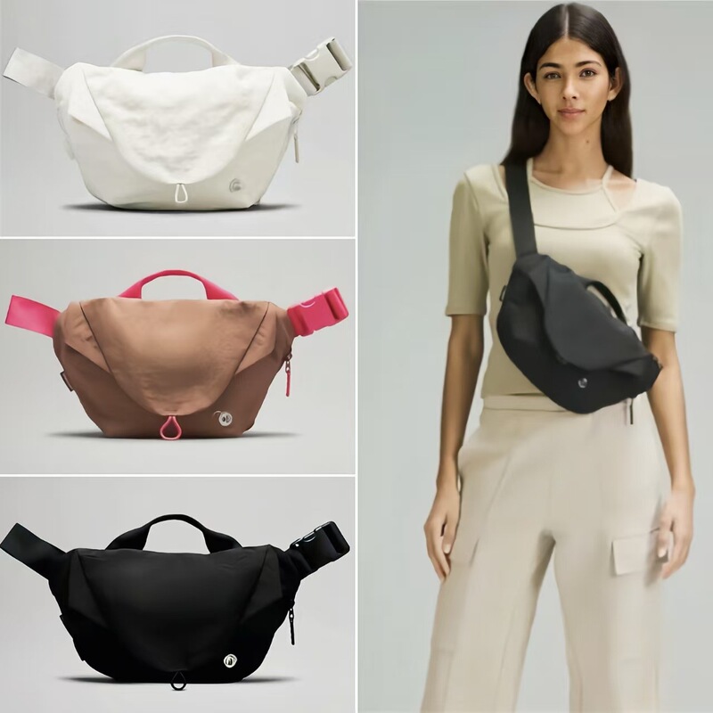 Lulu Magnetic Bag Sports Crossbody Bag for Women 2025 New Fitness Cycling Waist Bag Nylon Dumpling Shoulder Bag