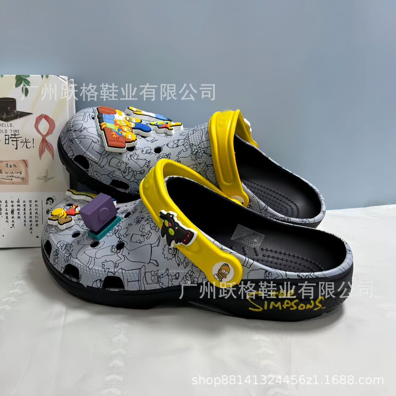 Cro Simpson Family Croc Shoes Non-Slip Soft Sole Closed-Toe New Men's Beach Sandals Factory