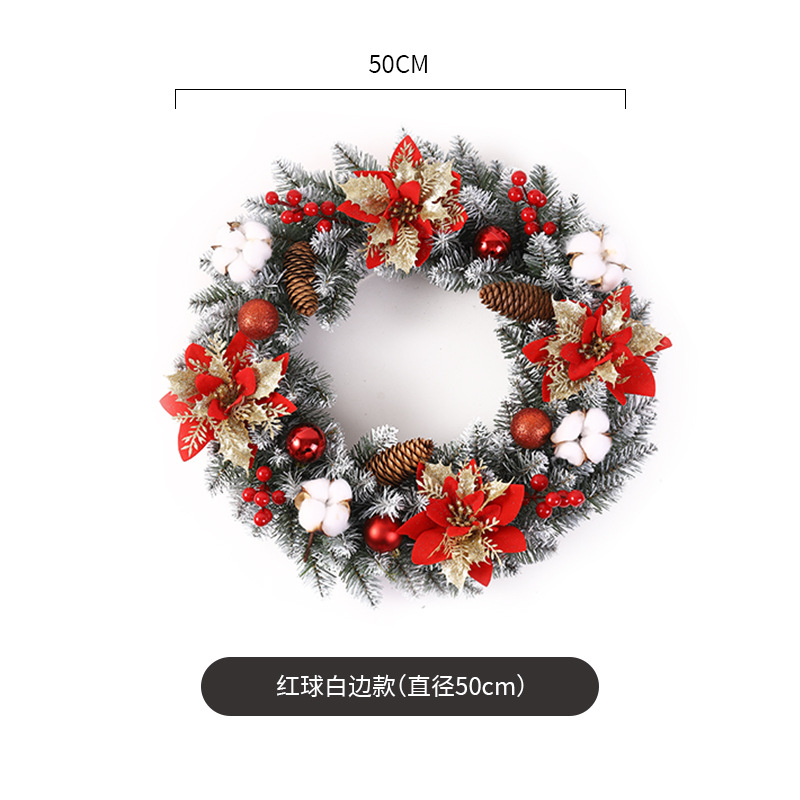 Ventas directas de la fábrica nuevas decoraciones de Navidad transfronterizo hecho a mano guirnalda artificial puerta colgante ventana Decoración Accesorios guirnalda