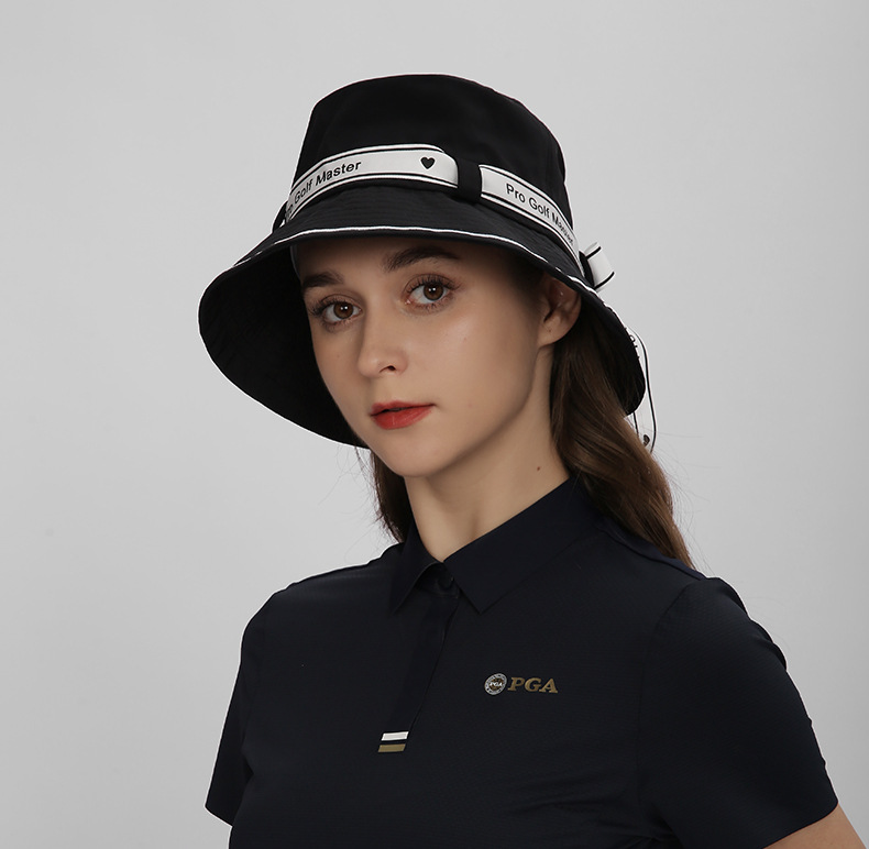 Mũ golf nữ thắt nơ kiểu ngư dân, vành rộng 7 cm, chống nắng, thoáng khí — MZ056-Màu đen, MZ056-màu hồng nhạt, MZ056-màu trắng chi tiết 11