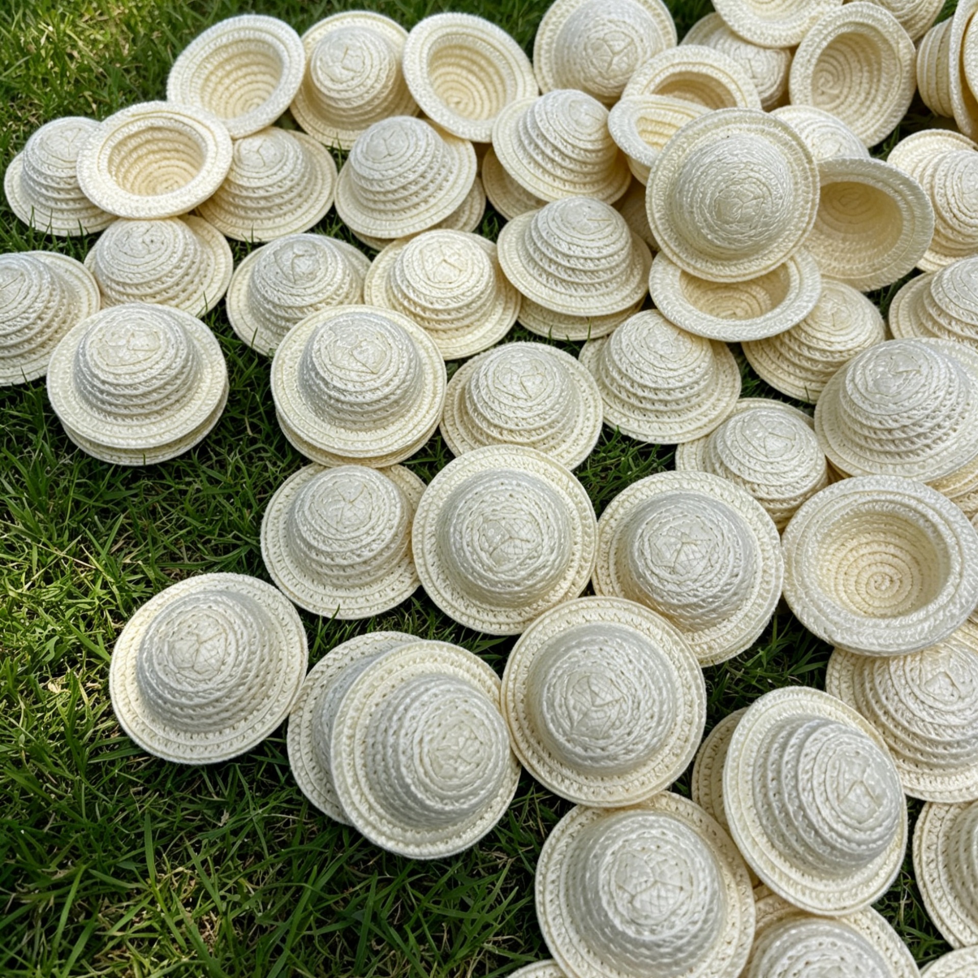 4.5cm Mini Pp Plastic Straw Hat Pet Decorative Hat Kidsren's Toy Hat Summer Small Hat Cute Accessories