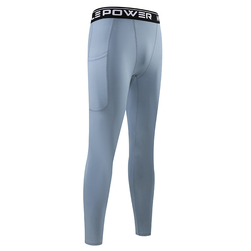 PRO deportes apretados pantalones de secado rápido de los hombres de bolsillo incorporado stretch baloncesto fútbol entrenamiento polainas corriendo pantalones de fitness
