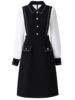 SHIRT Collar Contrast Panel Long Sleeve Dress