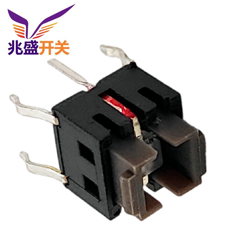 电器发光轻触开关直插 方形LED按钮开关批发 显示器带灯按键开关