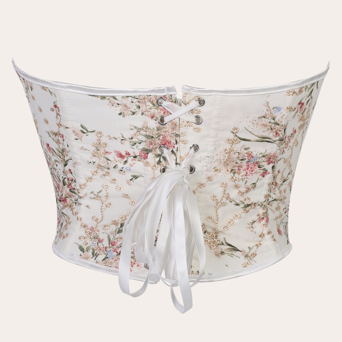 Blanco bordado damas pechos cortos corte