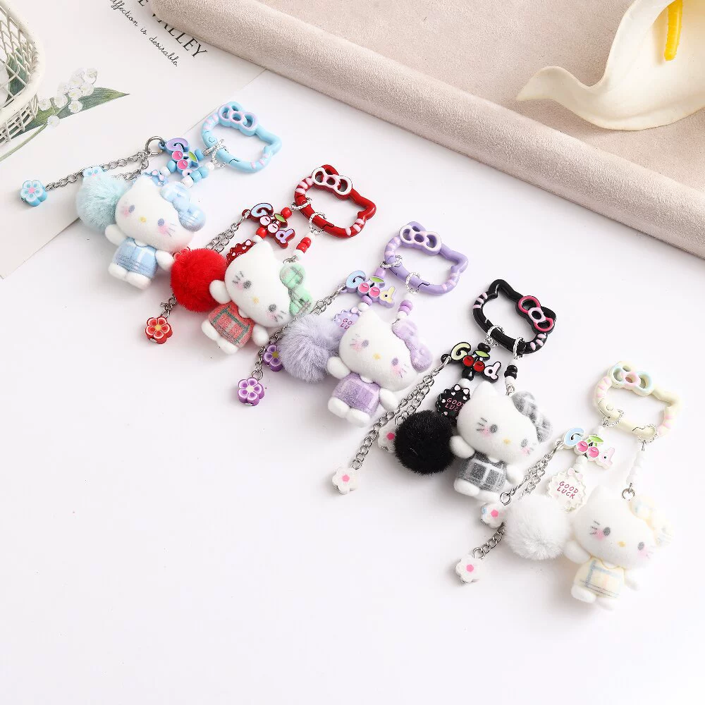 Кукла с бантом брелок украшение для сумки подвеска кот DIY