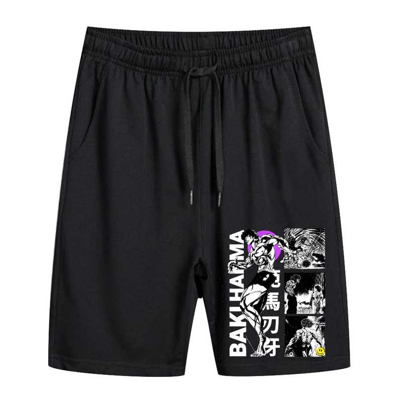 Foreign Trade Summer New Fan Ma Cutting Teeth Baki the Grappler Anime Men's and Women's Shorts Pants Foreign Trade Summer New Fan Ma Cutting Teeth Baki the Grappler Anime Men's and Women's Shorts Pants