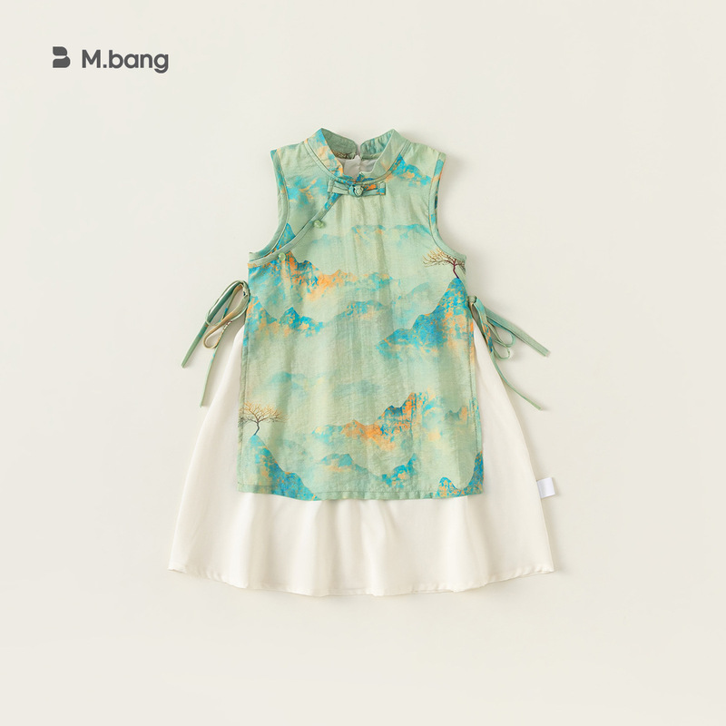 Youbao Kidsren's Clothing Summer New Kidsren's Sleeveless Han Dynasty New Chinoiserie Girls Floral Cheongsam Dress National Style Skirt Youbao Kidsren's Clothing Summer New Kidsren's Sleeveless Han Dynasty New Chinoiserie Girls Floral Cheongsam Dress National Style Skirt