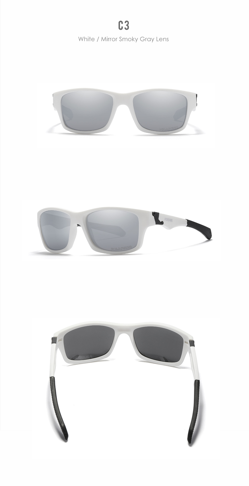 KDEAM nieuwe sportzonnebrillen voor heren en dames gepolariseerde zonnebril TR90 outdoor fietsbrillen KD0804_voghion.com