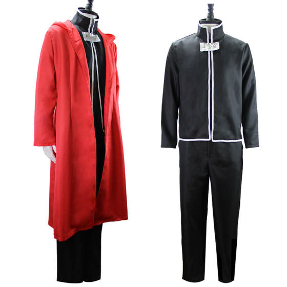 cosplay Steel Alchemist Steel Edward Full Set Red Cloak cos Costume Anime cosplay