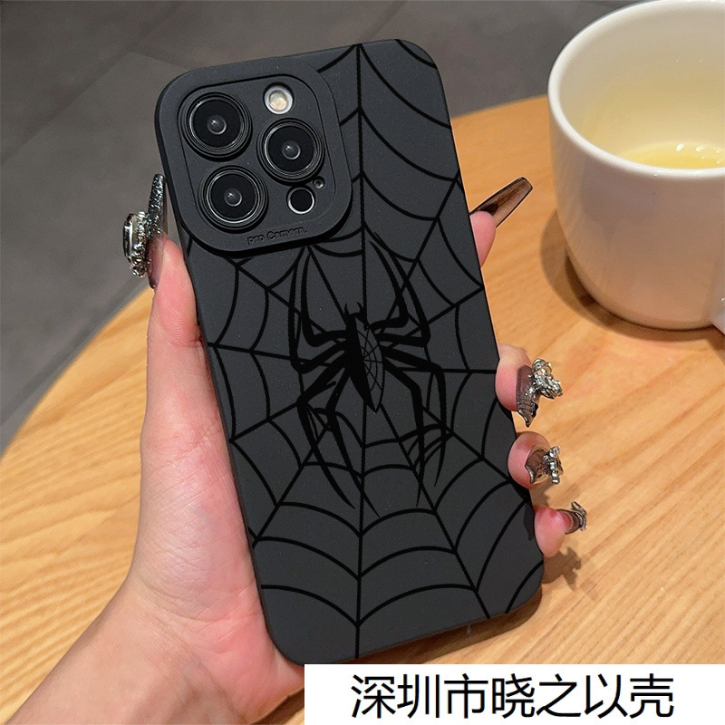 Casual Niche Black Spider Mobile Phone Case Suitable for Apple 11Promax Personalized Iphone12/13/14/15/17
