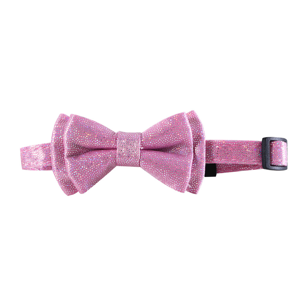 Pet Gato desmontable color caramelo sequinilla arco anti-asfixia perro conejo collar corbata collar