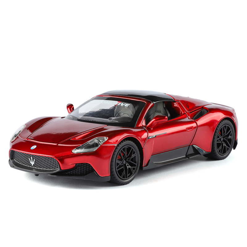1:24 Maserati Mc20 Alloy Car Model with Sound and Light, Exquisite Craftsmanship, Luxury Supercar Theme Display for Living Room or Wine Cabinet