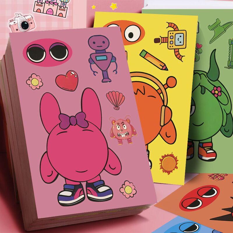 24 Sprunki Rhythm Box Egg Party Cartoon Dress-Up Stickers Children's Educational Brain Development Stickers