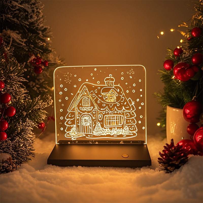 Dormitorio acrílico lámpara de noche atmósfera regalo elemento de Navidad toque colorido control remoto lámpara USB de escritorio