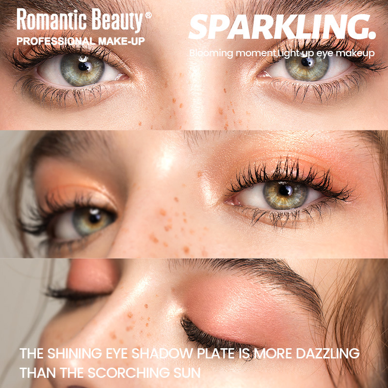 Transfronterizo de doce colores de la sombra de ojos de amor perla de maquillaje de ojos de color brillante brillo marrón duradero maquillaje de belleza