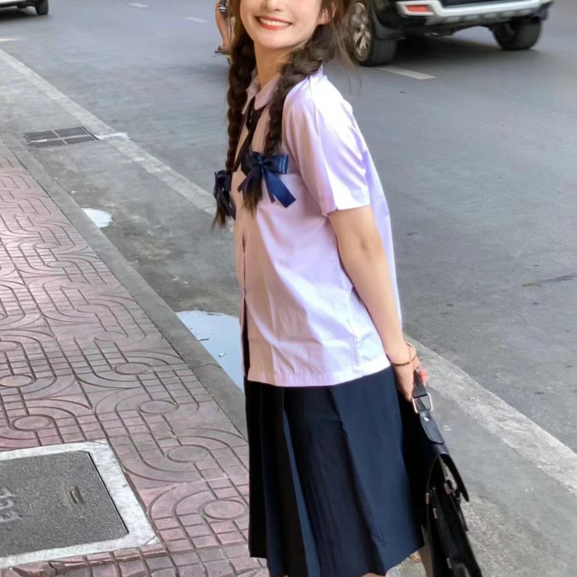 태국 태국 교복 반팔 라이닝 JK 교복 대학 고등학생 스포츠 졸업식 교복 세트