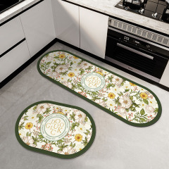 American Retro Instagram Style Kitchen Oil Absorbent Quick Dry Mat Household Dishwashing Desk Non-slip Pad Technology Fabric Water Absorbent Floor Mat