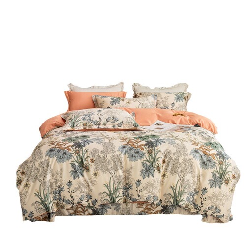 New A-Type Washable Ice Silk Printed Quilt Set, Simple Style Nantong Home Textiles 4-Piece Set Live Stream Small Order Customizable