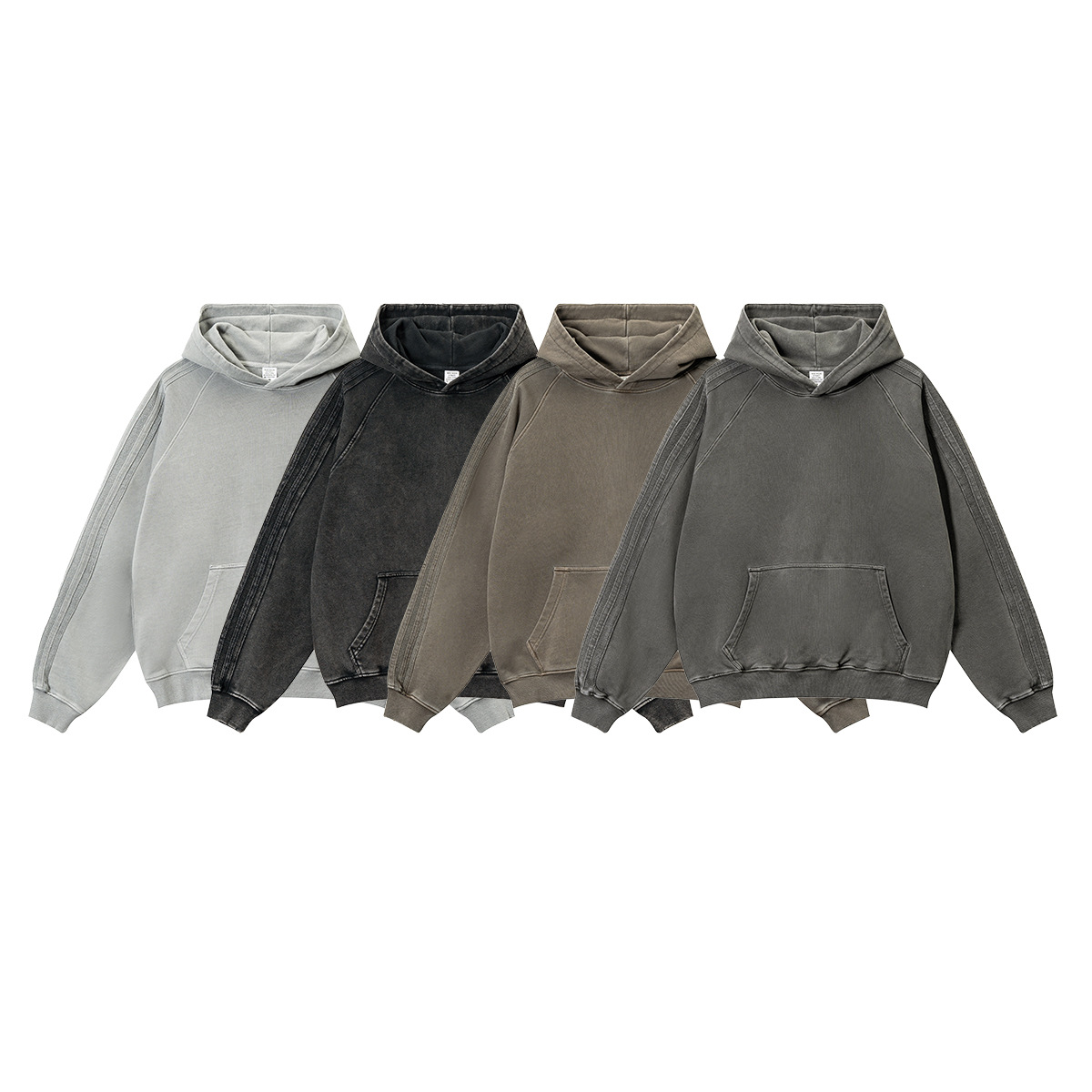 BM Customizado| 2025 otoño y invierno estilo americano marca de moda juvenil estilo básico de algodón puro lazo lavado con agua sudadera con sombrero