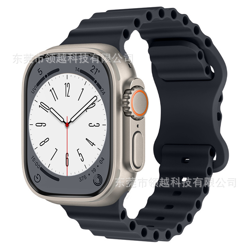 For Apple Watch Strap Marine 8 Buckle Apple Watch Strap Solid Color Iwatch Strap Apple Silicone Strap