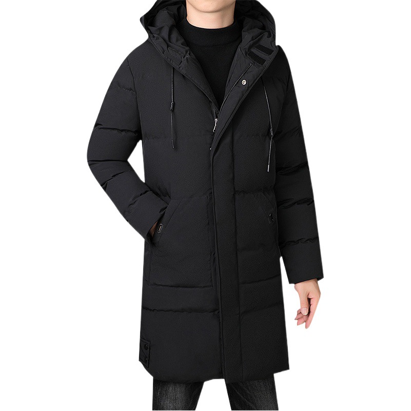 Abrigo largo de algodón acolchado abrigo de los hombres de talla grande cálido abrigo de algodón acolchado abrigo de invierno engrosado abrigo de algodón acolchado de mediana edad Nuevo abrigo de algodón acolchado de longitud media Hombres