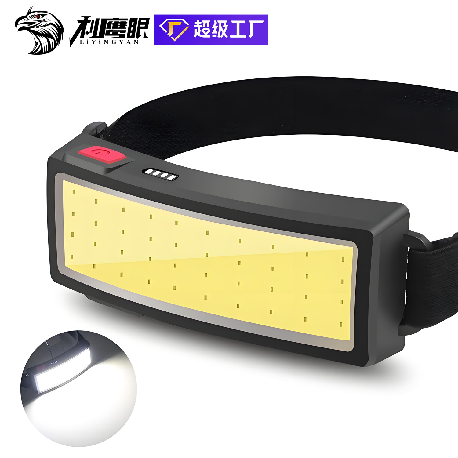 跨境 新款COB柔光照明头灯 USB充电钓鱼灯户外野营头戴式强光头灯