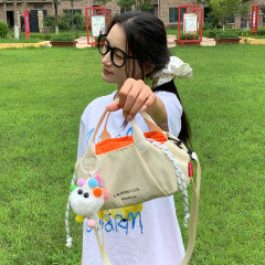 小众设计感多巴胺撞色MINI斜挎包户外尼龙布手提包包女轻便单肩包