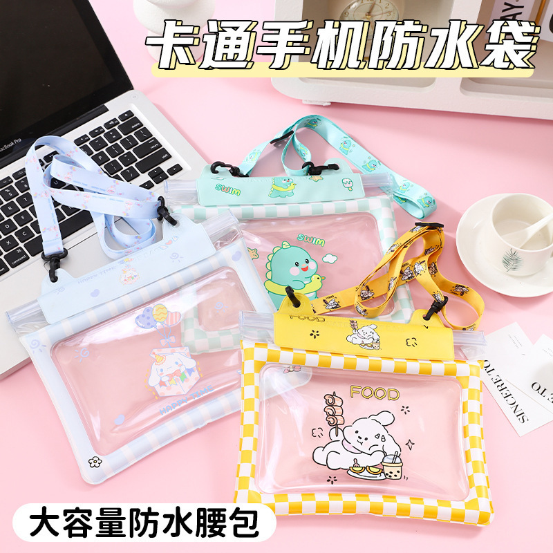 Cartoon Waterproof Mobile Phone Waist Bag with Touch Screen Photo Taking, Transparent Mobile Phone Bag, Air Bag Anti-Fall Protective Cover for Swimming and Rafting Cartoon Waterproof Mobile Phone Waist Bag with Touch Screen Photo Taking, Transparent Mobile Phone Bag, Air Bag Anti-Fall Protective Cover for Swimming and Rafting
