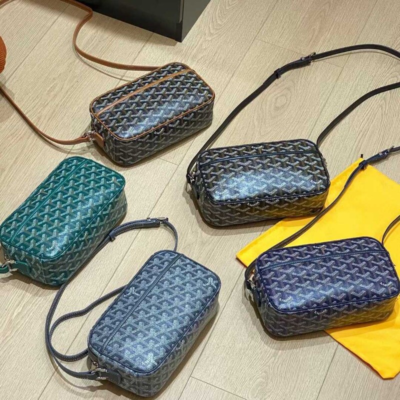 First-Layer Cowhide Goyard Houndstooth Bag, Unisex Bag, Vintage Camera Bag, Small Square Bag, Single Shoulder Crossbody Bag 2025