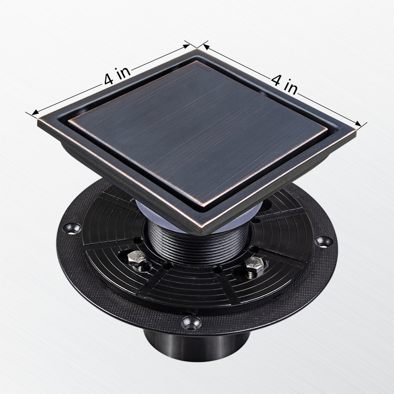 Cruz-frontera Yama 304 hijo Acero inoxidable piso drenaje cuadrado malla invisible cinturón brida americano desodorante 4in6 pulgadas al por mayor